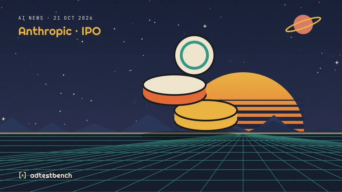 Retro-futurist illustration: a striped sunset over a grid horizon under a starry sky, with a coin motif standing on the horizon.