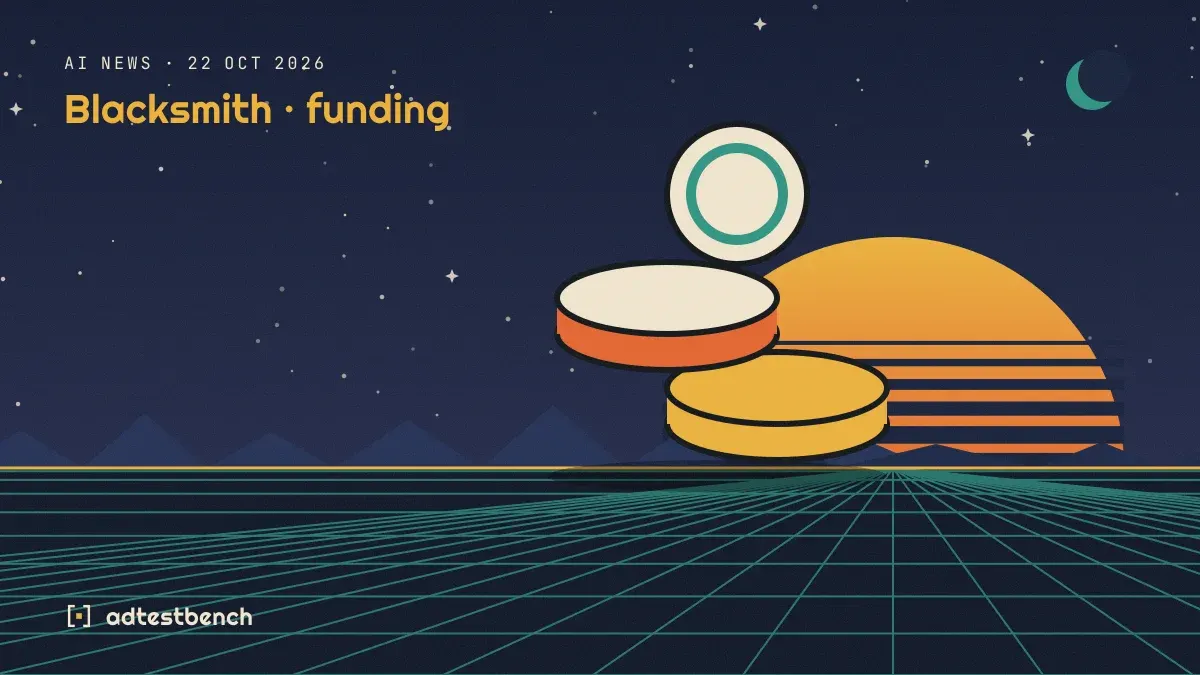 Retro-futurist illustration: a striped sunset over a grid horizon under a starry sky, with stacked coins standing on the horizon.
