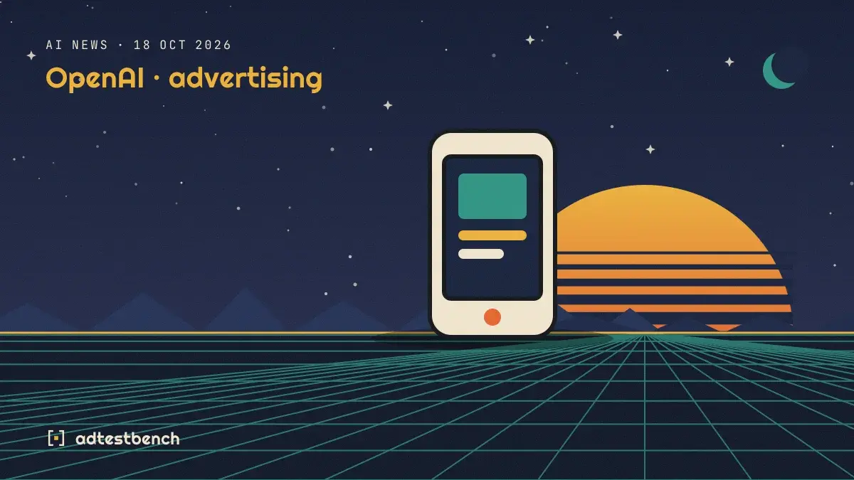 Retro-futurist illustration: a striped sunset over a grid horizon under a starry sky, with a phone motif standing on the horizon.