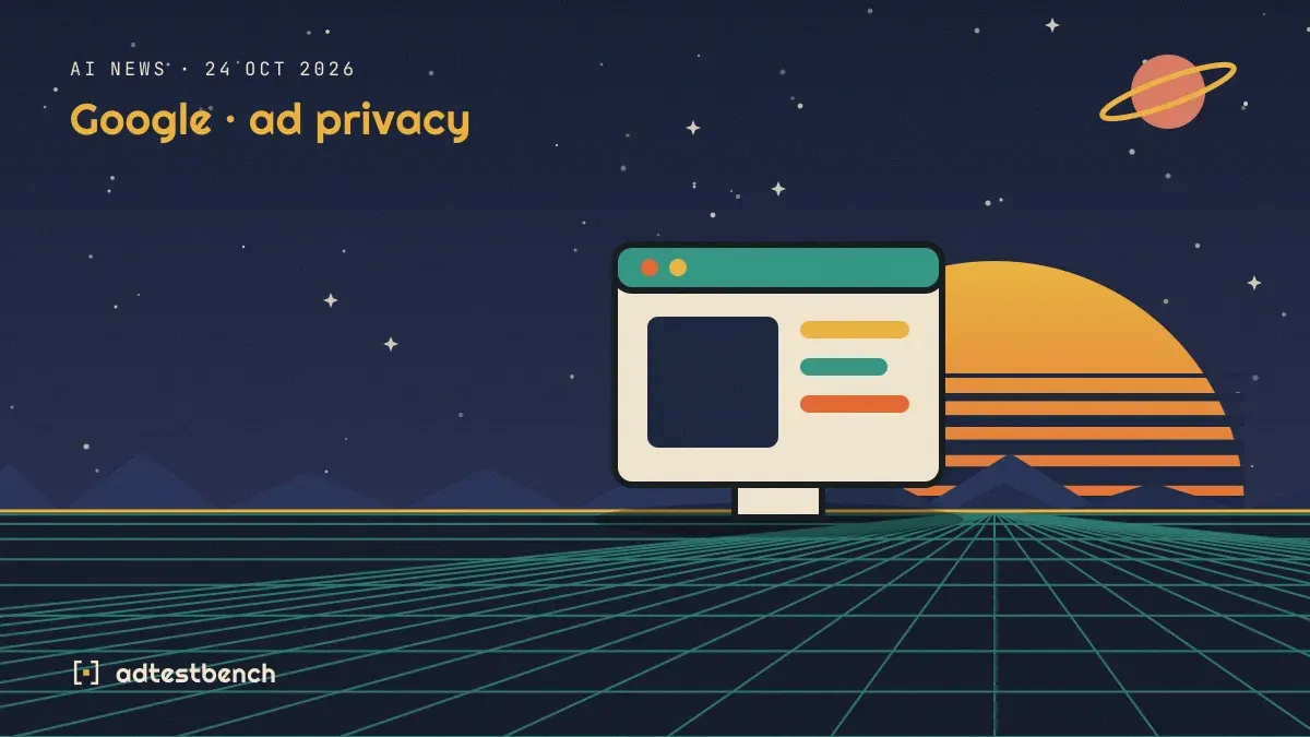 Retro-futurist illustration: a striped sunset over a grid horizon under a starry sky, with a software window standing on the horizon.