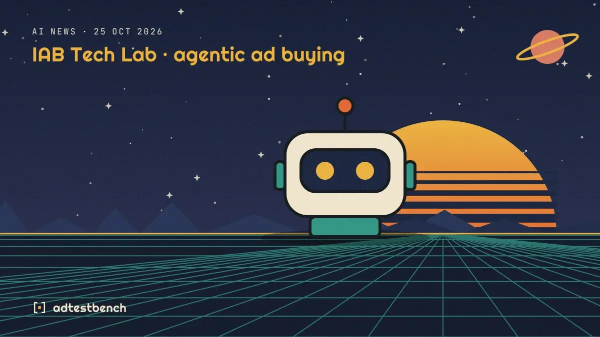 Retro-futurist illustration: a striped sunset over a grid horizon under a starry sky, with a robot head standing on the horizon.