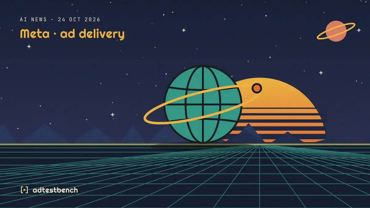 Retro-futurist illustration: a striped sunset over a grid horizon under a starry sky, with a ringed globe standing on the horizon.