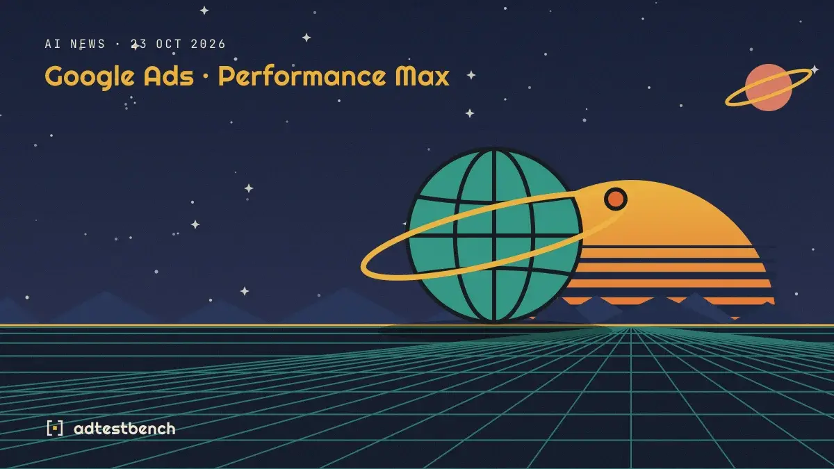 Retro-futurist illustration: a striped sunset over a grid horizon under a starry sky, with a ringed globe standing on the horizon.