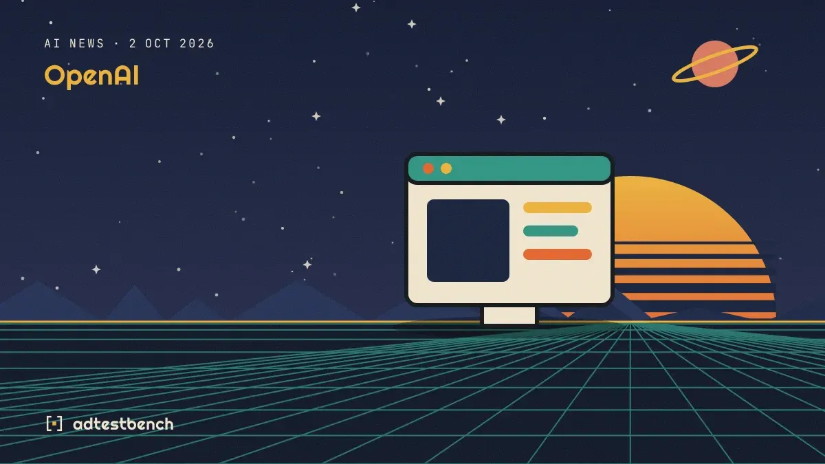 Retro-futurist illustration: a striped sunset over a grid horizon under a starry sky, with a window standing on the horizon.
