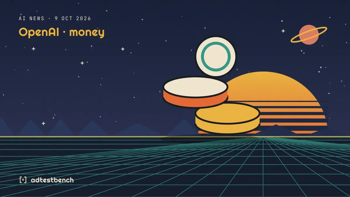 Retro-futurist illustration: a striped sunset over a grid horizon under a starry sky, with a coin standing on the horizon.