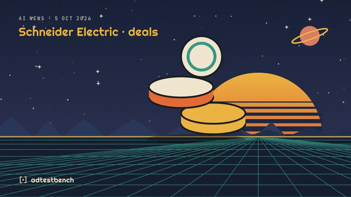Retro-futurist illustration: a striped sunset over a grid horizon under a starry sky, with a coin standing on the horizon.